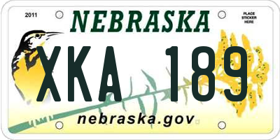 NE license plate XKA189