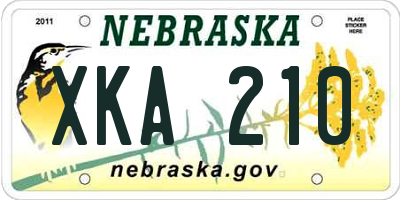 NE license plate XKA210