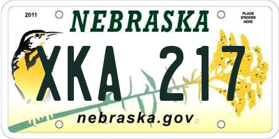 NE license plate XKA217