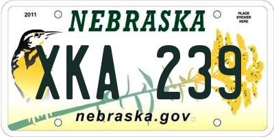 NE license plate XKA239