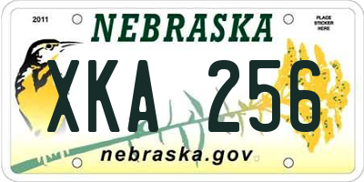 NE license plate XKA256