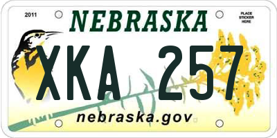 NE license plate XKA257