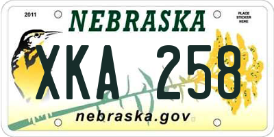 NE license plate XKA258