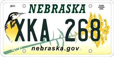 NE license plate XKA268