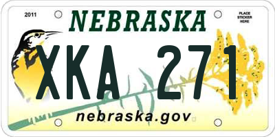 NE license plate XKA271