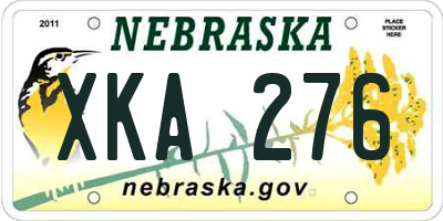 NE license plate XKA276