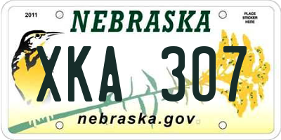 NE license plate XKA307