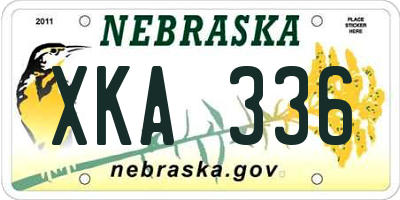 NE license plate XKA336