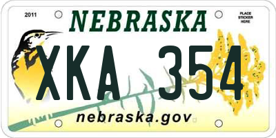 NE license plate XKA354