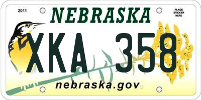 NE license plate XKA358