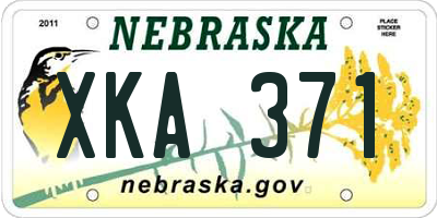 NE license plate XKA371