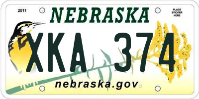 NE license plate XKA374
