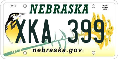NE license plate XKA399