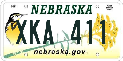 NE license plate XKA411