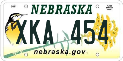 NE license plate XKA454