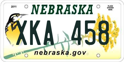 NE license plate XKA458