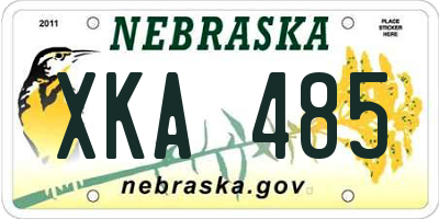 NE license plate XKA485