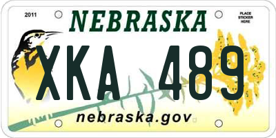 NE license plate XKA489