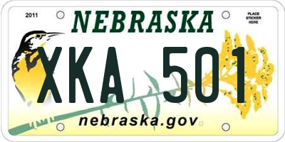 NE license plate XKA501
