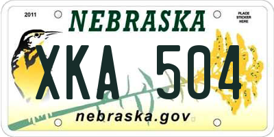 NE license plate XKA504