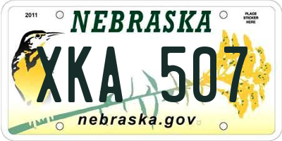 NE license plate XKA507
