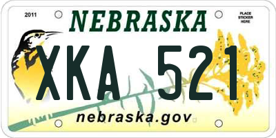 NE license plate XKA521