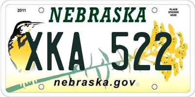 NE license plate XKA522