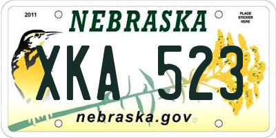 NE license plate XKA523