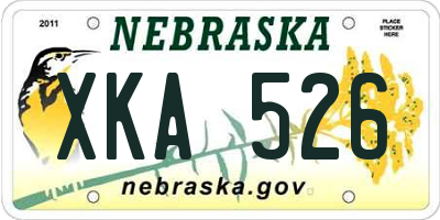 NE license plate XKA526