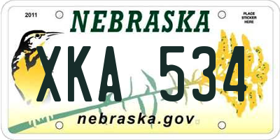 NE license plate XKA534