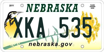 NE license plate XKA535