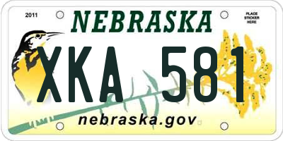 NE license plate XKA581