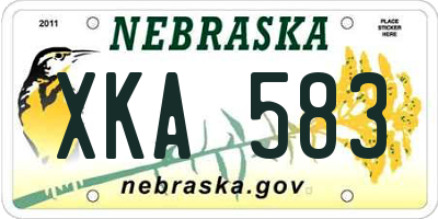 NE license plate XKA583