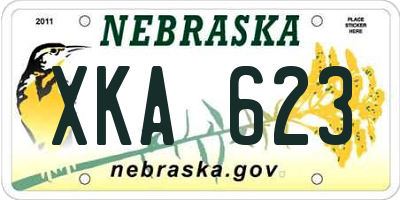 NE license plate XKA623
