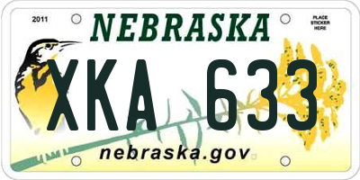 NE license plate XKA633