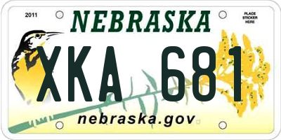 NE license plate XKA681