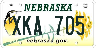 NE license plate XKA705