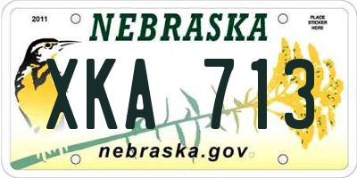 NE license plate XKA713