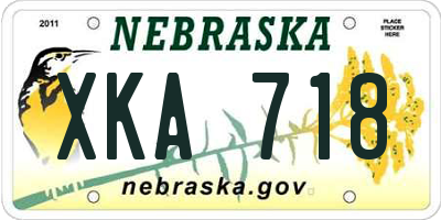 NE license plate XKA718