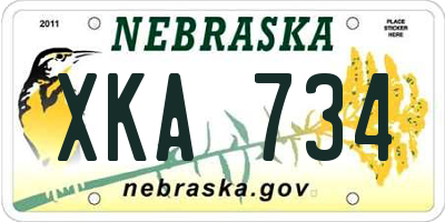 NE license plate XKA734