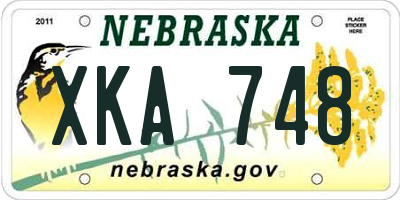 NE license plate XKA748