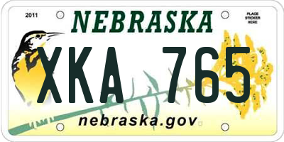 NE license plate XKA765