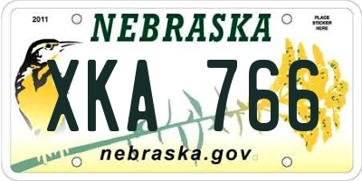 NE license plate XKA766