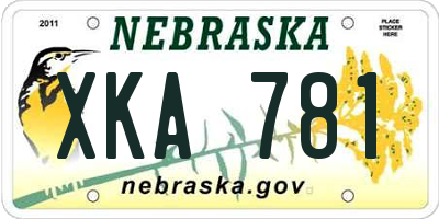 NE license plate XKA781