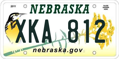 NE license plate XKA812