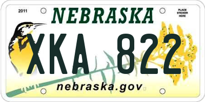 NE license plate XKA822