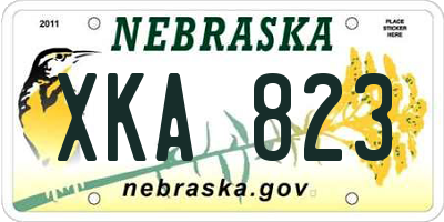 NE license plate XKA823