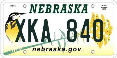 NE license plate XKA840
