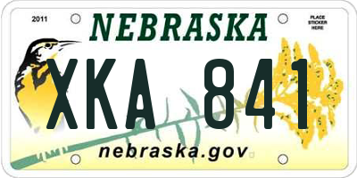NE license plate XKA841