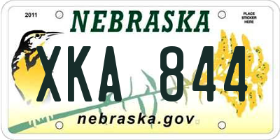 NE license plate XKA844